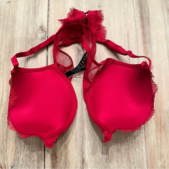 NWOT Victoria’s Secret Front Close Lace Push-up Bra Vibrant Red 32C - Picture 10 of 10